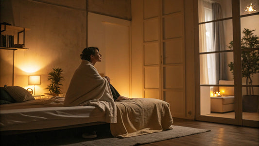 woman sitting in bed