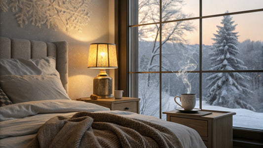 cozy winter bedroom scene
