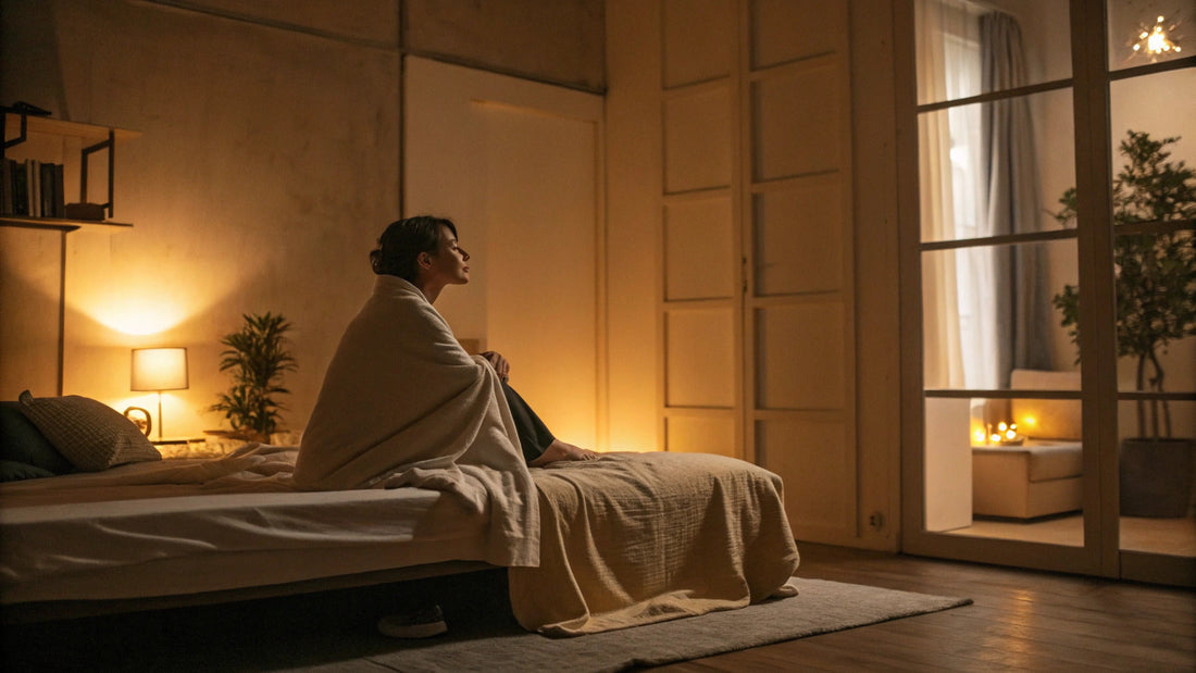 woman sitting in bed